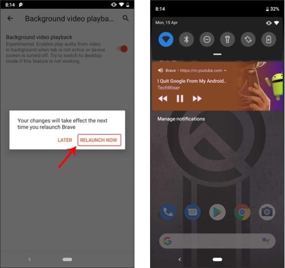 صورة لـ كيفية تشغيل مقاطع فيديو YouTube في الخلفية على Android / iOS | brave12-min