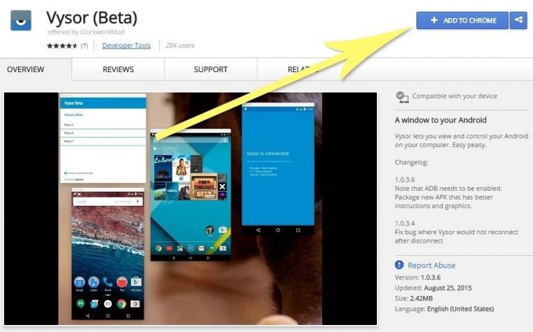 صورة لـ كيف تتحكم في جهازك الأندرويد من جهاز الكمبيوتر الخاص بك | Vysor-3-768x479-DzTechs
