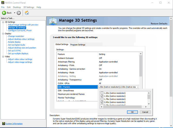 صورة لـ مُسرع الألعاب هو كذبة! كيف يمكن حقًا تحسين أداء ألعاب الكمبيوتر | downsampling-dsr-nvidia-control-panel-DzTechs
