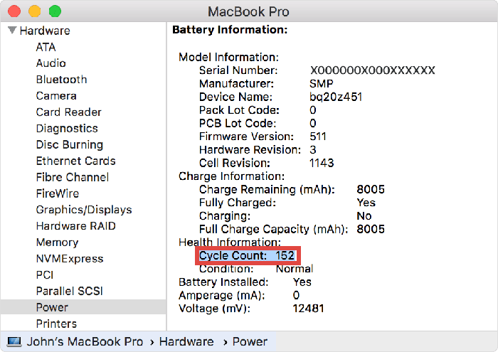 صورة لـ 3 طرق لإصلاح تحذير خدمة البطارية على جهاز Mac OS | fix-service-battery-warning-mac-macbook-cycle-count-DzTechs