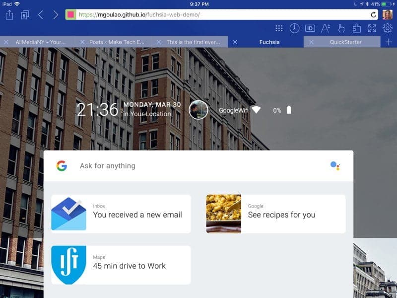 صورة لـ هل يُمكن استبدال Android بـ Fuchsia ، نظام التشغيل الجديد من Google | news-android-fuchsia-homescreen-DzTechs