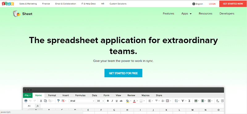 صورة لـ أفضل 5 بدائل مجانية لـ Microsoft Excel | Best-Excel-Alternative-Zoho-Sheets-DzTechs