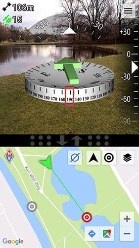 صورة لـ 13 من أفضل تطبيقات الواقع المعزز لـ Android و iOS | ar-compass-gps-augmented-reality-apps-1-DzTechs