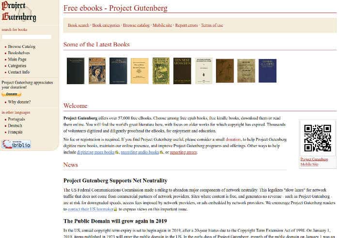 صورة لـ 8 مواقع ويب للعثور على أفضل الكتب الإلكترونية لقراءتها | websites-best-ebooks-05-project-gutenberg-DzTechs