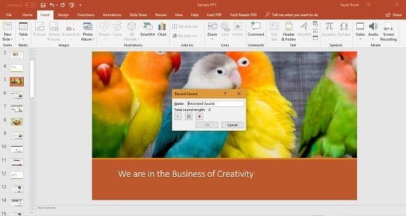 صورة لـ كيفية إنشاء فيديو Youtube احترافي باستخدام PowerPoint | Insert-Audio-Record-Sound-PowerPoint2010-DzTechs