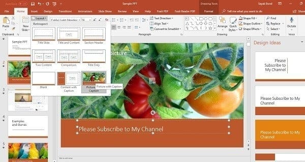 صورة لـ كيفية إنشاء فيديو Youtube احترافي باستخدام PowerPoint | Insert-Picture-with-Caption-Layout-PowerPoint2010-DzTechs