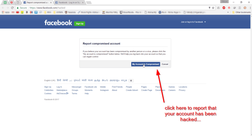 صورة لـ كيفية استعادة حسابك على Facebook بعد فقدان كلمة السر أو اختراقه | Report-compromised-account-1024x552-DzTechs