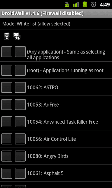 صورة لـ كيفية تقييد استخدام بيانات الإنترنت لتطبيقات معينة على Android | Using-Droidwall-3-DzTechs