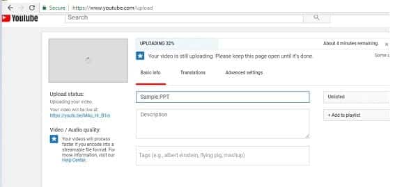 صورة لـ كيفية إنشاء فيديو Youtube احترافي باستخدام PowerPoint | YouTube-Upload-Unlisted-Video-DzTechs