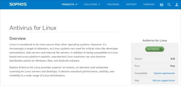 صورة لـ أفضل برامج مكافحة الفيروسات لتوزيعة Ubuntu | virusscanner-sophos-DzTechs