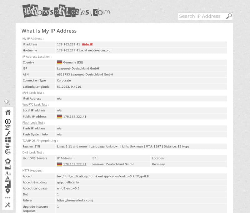 صورة لـ كيفية اختبار اتصال VPN الخاص بك للتحقق من تسريبات الخصوصية | vpn-leak-browserleaks-DzTechs
