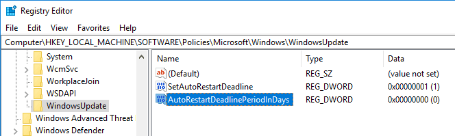 صورة لـ كيفية تكوين إعدادات إعادة التشغيل التلقائي في Windows 10 لتثبيت التحديثات | win10-auto-restart-schedule-create-value-2-DzTechs