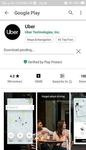 صورة لـ كيفية إصلاح خطأ في انتظار التحميل في تطبيق Google Play | Download-Pending-Error-Google-Play-Uber-App-DzTechs