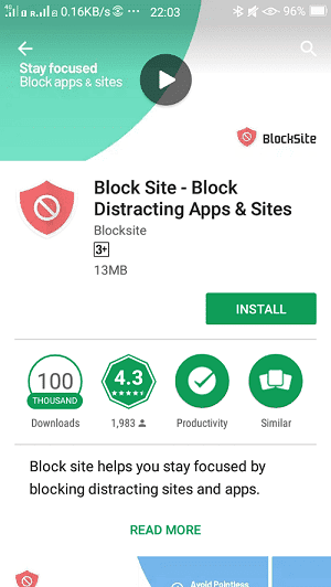 صورة لـ كيفية حجب مواقع الويب على Android دون الحاجة لصلاحيات الروت على هاتفك | Download-Screen-BlockSite-e1536692431336-DzTechs