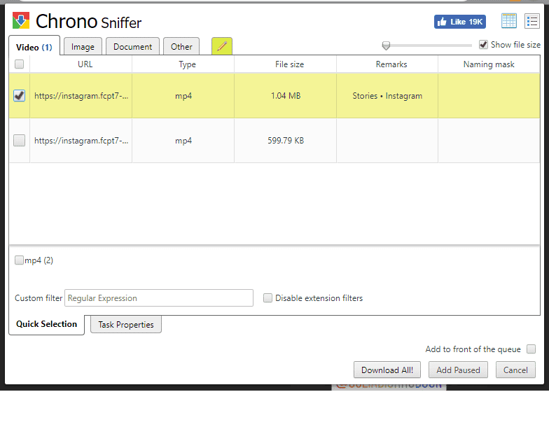 صورة لـ كيف يمكنك تحميل قصص Instagram من جهاز الكمبيوتر | Download-Videos-Instagram-Stories-Chrono-Download-Manager-Sniffer-DzTechs