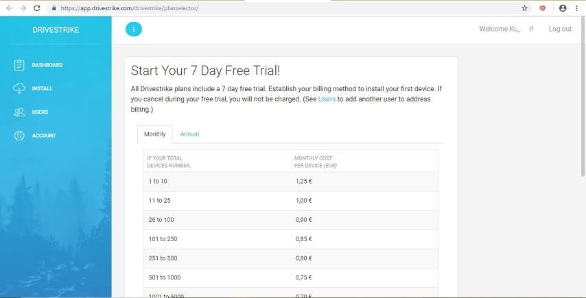 صورة لـ كيفية مسح بيانات الكمبيوتر المحمول الخاص بك عن بعد | Drivestrike-welcome-screen-DzTechs