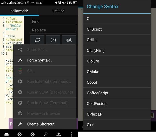 صورة لـ 5 من أفضل تطبيقات تحرير الأكواد الموصى بها لنظام Android | Droid-Edit-Screenshots-DzTechs