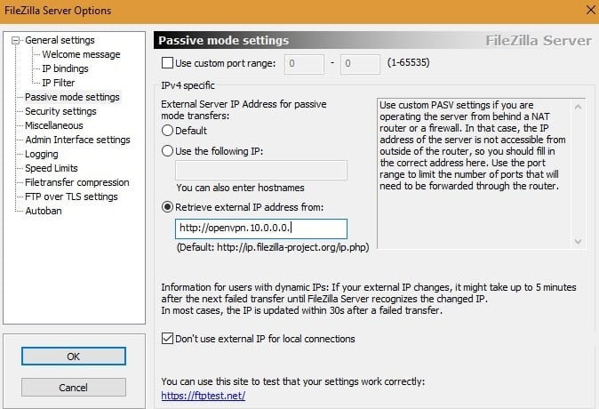 صورة لـ 7 ميزات مفيدة لبرنامج FileZilla ولماذا هو أفضل تطبيق FTP | FileZIlla-Server-Set-OpenVPN-as-external-IP-Address-DzTechs