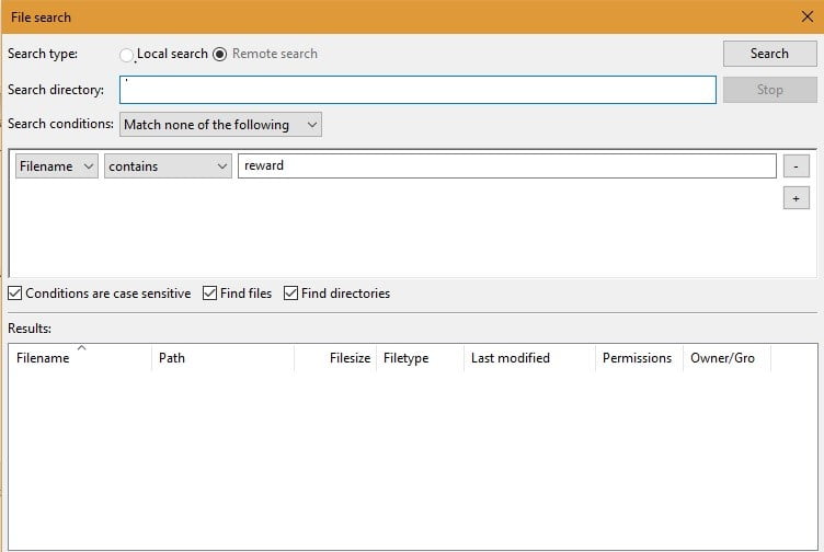 صورة لـ 7 ميزات مفيدة لبرنامج FileZilla ولماذا هو أفضل تطبيق FTP | FileZilla-Search-Remote-Files-1-DzTechs