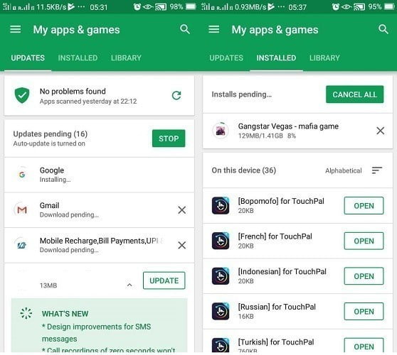 صورة لـ كيفية إصلاح خطأ في انتظار التحميل في تطبيق Google Play | Google-Play-App-Auto-Update-Turned-On-Installs-Pending-DzTechs
