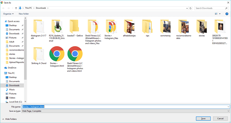 صورة لـ كيف يمكنك تحميل قصص Instagram من جهاز الكمبيوتر | Save-Screen-Web-Page-Instagram-DzTechs