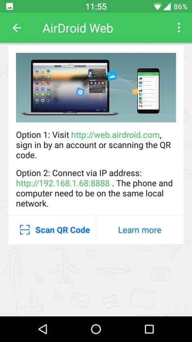 صورة لـ كيفية توصيل هاتف Android الخاص بك بـ Linux باستخدام Airdroid | airdoid-connect-min-DzTechs