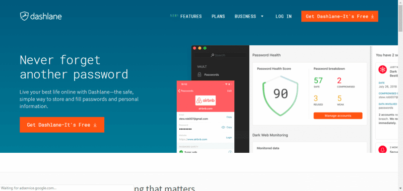 صورة لـ أفضل مدراء كلمة المرور الذين يعملون على نظام التشغيل ChromeOS | chromeos-dashlane-e1536887818982-DzTechs