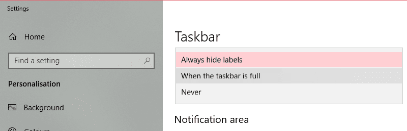 صورة لـ 7 طرق لتخصيص شريط المهام في نظام التشغيل Windows 10 | customize-taskbar-win10-show-lables-DzTechs