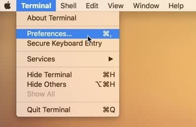 صورة لـ كيفية تخصيص Terminal في جهاز Mac الخاص بك للحصول على إنتاجية أفضل | customize-terminal-macos-terminal-preferences-menu-DzTechs