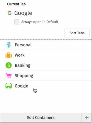 صورة لـ ما هي Firefox Containers وكيفية استخدامها لحماية خصوصيتك ؟ | firefox-containers-open-google-container-1-DzTechs