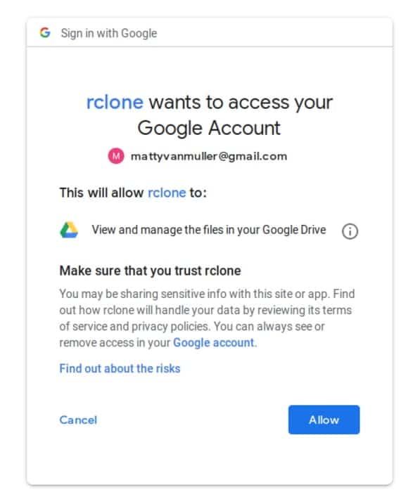 صورة لـ استخدام Rclone للمزامنة مع موفري وحدات تخزين متعددة في Linux لعملية النسخ الاحتياطي | googleverify-min-DzTechs