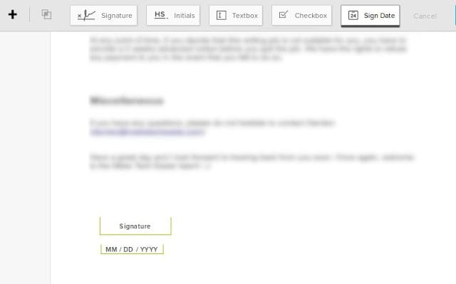 صورة لـ كيفية استخدام HelloSign لتوقيع المستندات الخاصة بك على الإنترنت | hellosign-add-signature-field-DzTechs