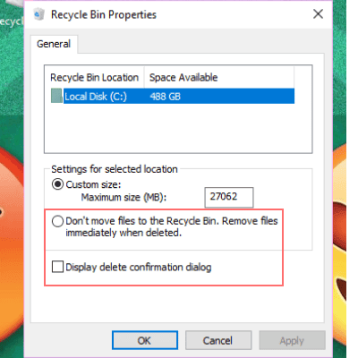 صورة لـ كيفية تحسين أداء سلة المحذوفات في نظام التشغيل Windows 10 | remove-files-DzTechs