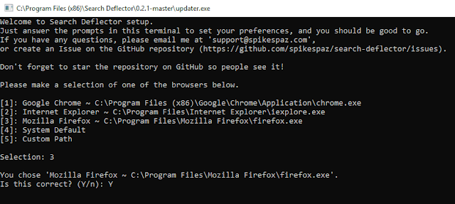 صورة لـ إجعل Google محرك البحث الافتراضي للبحث في قائمة ابدأ في Windows 10 | search-deflector-select-browser-DzTechs