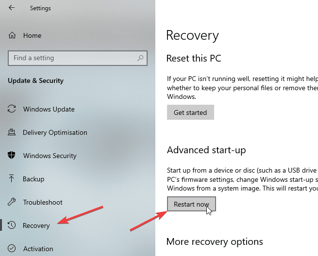 صورة لـ كيفية التمهيد في وضع UEFI مباشرة من Windows 10 | uefi-bios-win10-advanced-startup-restart-button-DzTechs
