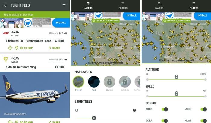 صورة لـ رصد الرحلات الجوية مع 5 من أفضل التطبيقات المجانية لنظام Android | Air-RadarBoxGreen-DzTechs