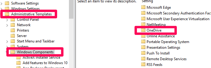 صورة لـ كيفية استعادة رمز OneDrive المفقود على شريط المهام في Windows 10 | OneDrive-Taskbar-gpedit-components-DzTechs