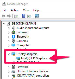 صورة لـ كيفية استكشاف خطأ critical structure corruption وإصلاحه في نظام التشغيل Windows 10 | Windows10-device-manager-graphics-card-DzTechs