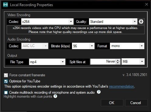 صورة لـ OBS vs. XSplit Broadcaster: من هو أفضل تطبيق لبث الألعاب ومشاركتها | XSplit-Local-Recording-Settings-DzTechs
