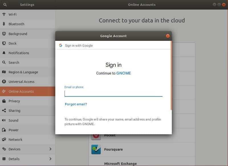 صورة لـ كيفية تركيب وتحميل Google Drive في نظام Ubuntu | gnome-google-signin-DzTechs