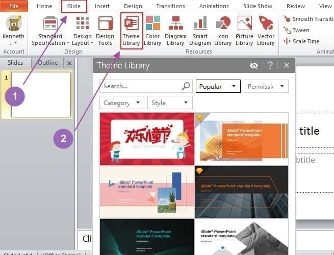 صورة لـ قم بتجهيز عرض PowerPoint التقديمي الخاص بك باستخدام iSlide | islide-themes-library-1-DzTechs