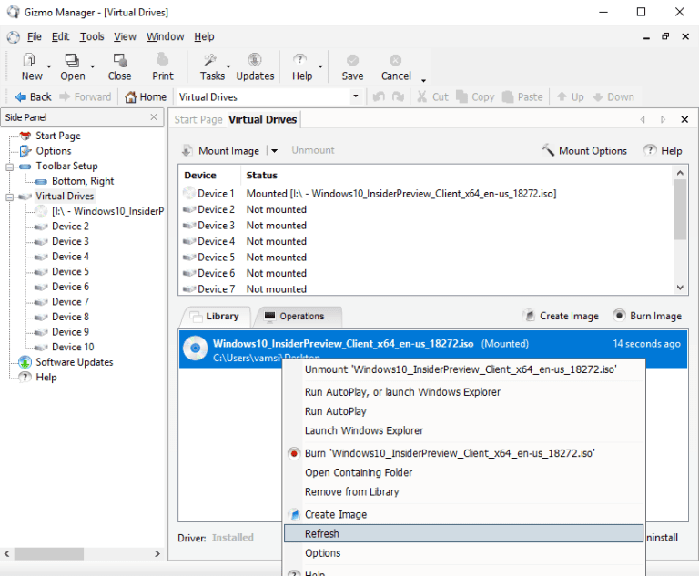 صورة لـ أفضل 7 برامج ISO Mounter لنظام التشغيل Windows 10/8/7 | iso-mount-software-gizmo-drive-DzTechs