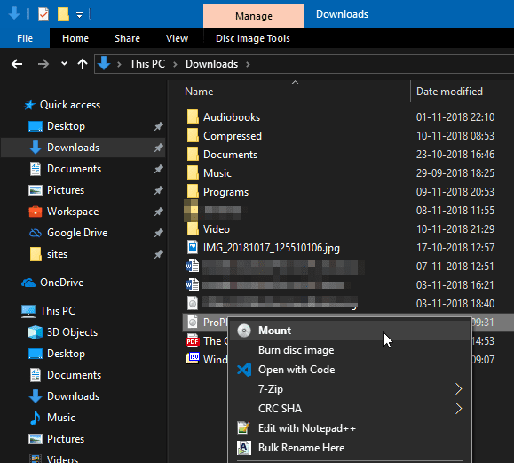 صورة لـ أفضل 7 برامج ISO Mounter لنظام التشغيل Windows 10/8/7 | iso-mount-software-win10-option-DzTechs