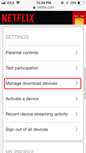 صورة لـ إصلاح خطأ Netflix: لقد قمت بالتحميل على العديد من الأجهزة | manage-download-ios-DzTechs