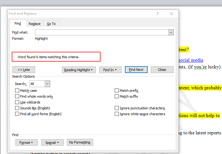 صورة لـ كيفية نسخ ولصق نص من تحديدات نصية متعددة في Microsoft Word | microsoft-word-search-results-DzTechs