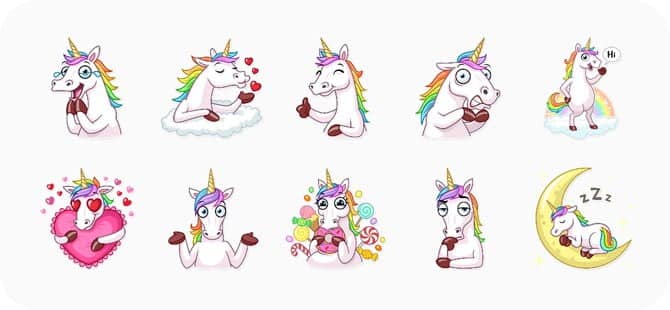 صورة لـ أفضل تطبيقات الملصقات للـ WhatsApp (2023) | rainbow-unicorn-DzTechs