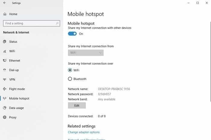 صورة لـ كيفية تحويل Windows 10 إلى نقطة اتصال محمولة للـ Wi-Fi | turn-windows-10-mobile-hotspot-settings-1-DzTechs