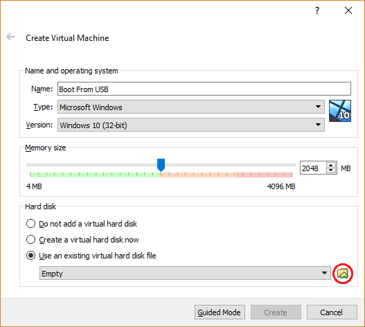 صورة لـ كيفية تمهيد نظام التشغيل من محرك أقراص USB في VirtualBox | virtualbox-new-machine-use-virtual-disk-file-DzTechs
