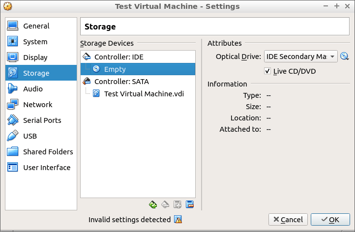 صورة لـ كيفية تثبيت وتشغيل VirtualBox على نظام Ubuntu | virtualbox-ubuntu-add-iso-to-virtual-cdrom-DzTechs