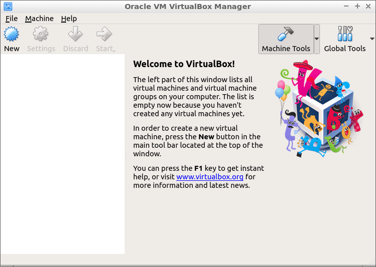 صورة لـ كيفية تثبيت وتشغيل VirtualBox على نظام Ubuntu | virtualbox-ubuntu-application-main-window-DzTechs